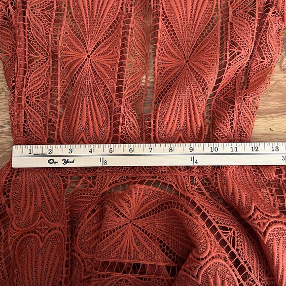 Maje Ripiza Fit And Flare Lace Mini Dress In Terracotta Size 1 ( Small) - Picture 13 of 16
